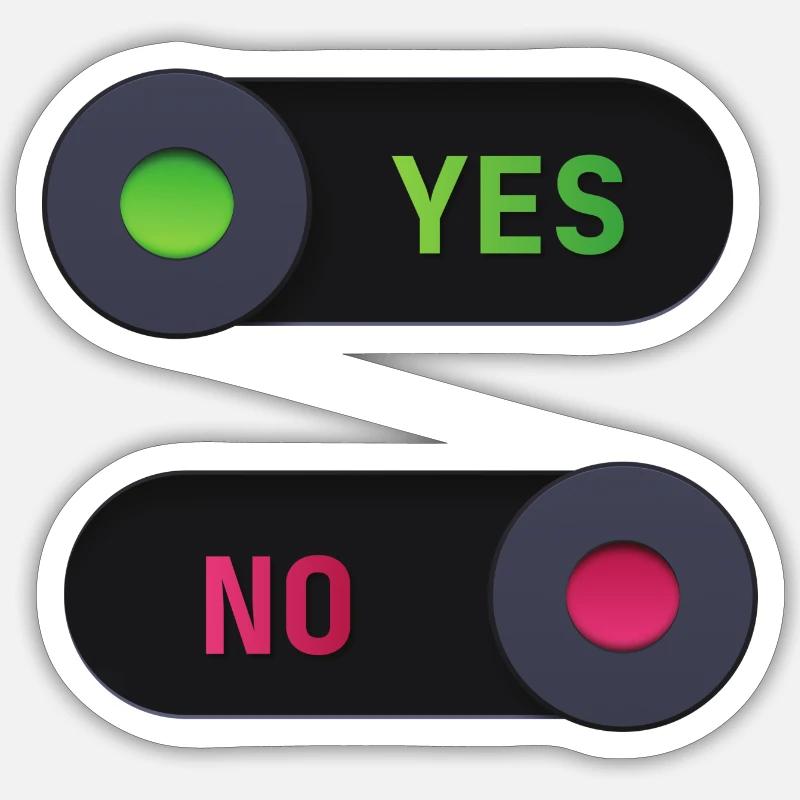 Yes No Switch Design - Sticker Größe S (10 x 10 cm) - Mattweiß