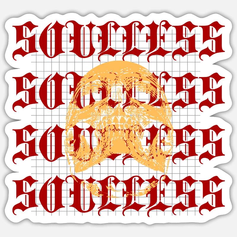 soulless - Sticker taille S (10 x 10 cm) - blanc mat