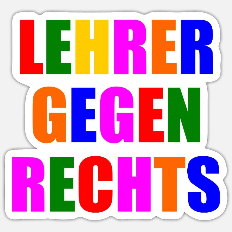 Lehrer gegen rechts - Sticker Größe S (10 x 10 cm) - Mattweiß