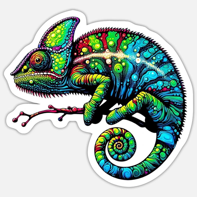 Chamäleon Sticker Größe S (10 x 10 cm)