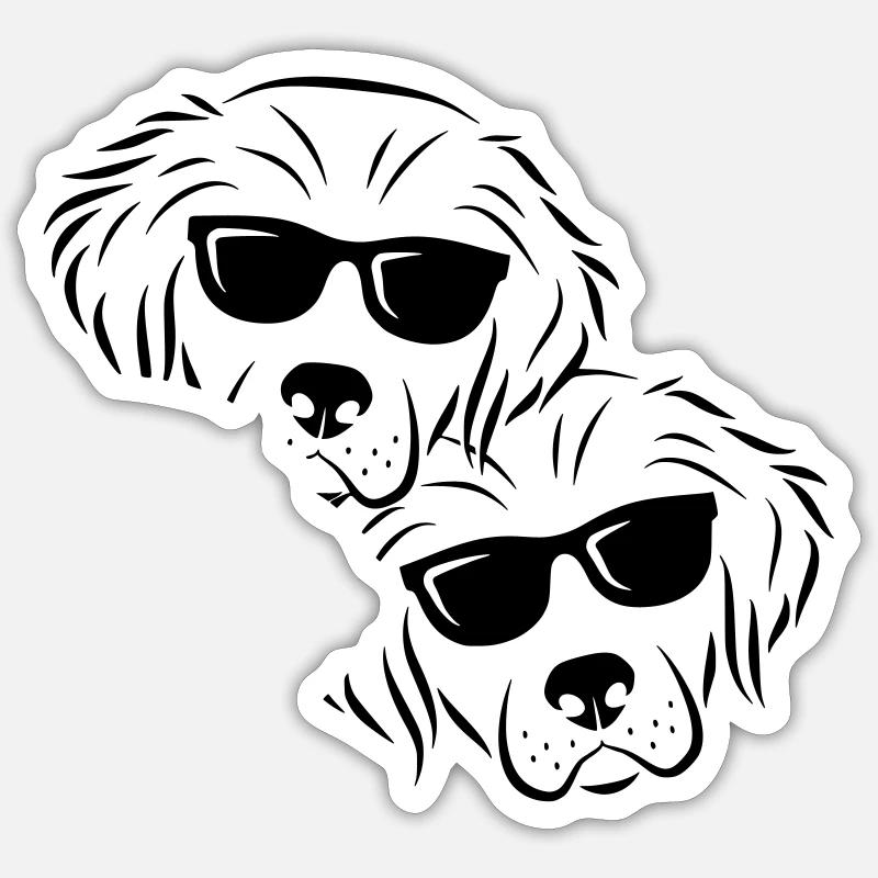 Hunde Bunt Fans Geschenkidee Sticker Größe S (10 x 10 cm)