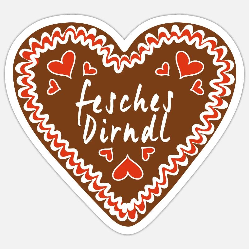Chic Dirndl Gingerbread Heart Sticker size S (10 x 10 cm)