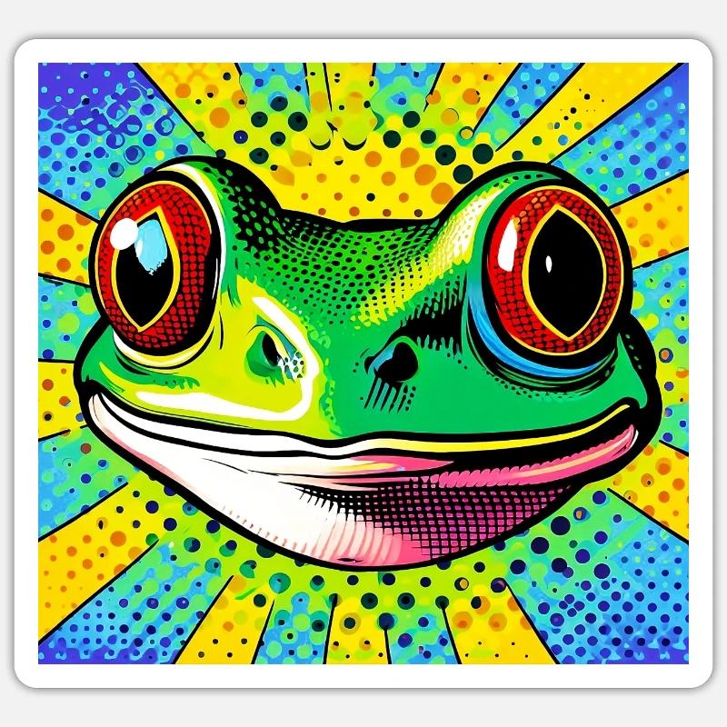 Frog Pop Art - Sticker size S (10 x 10 cm) - white matte
