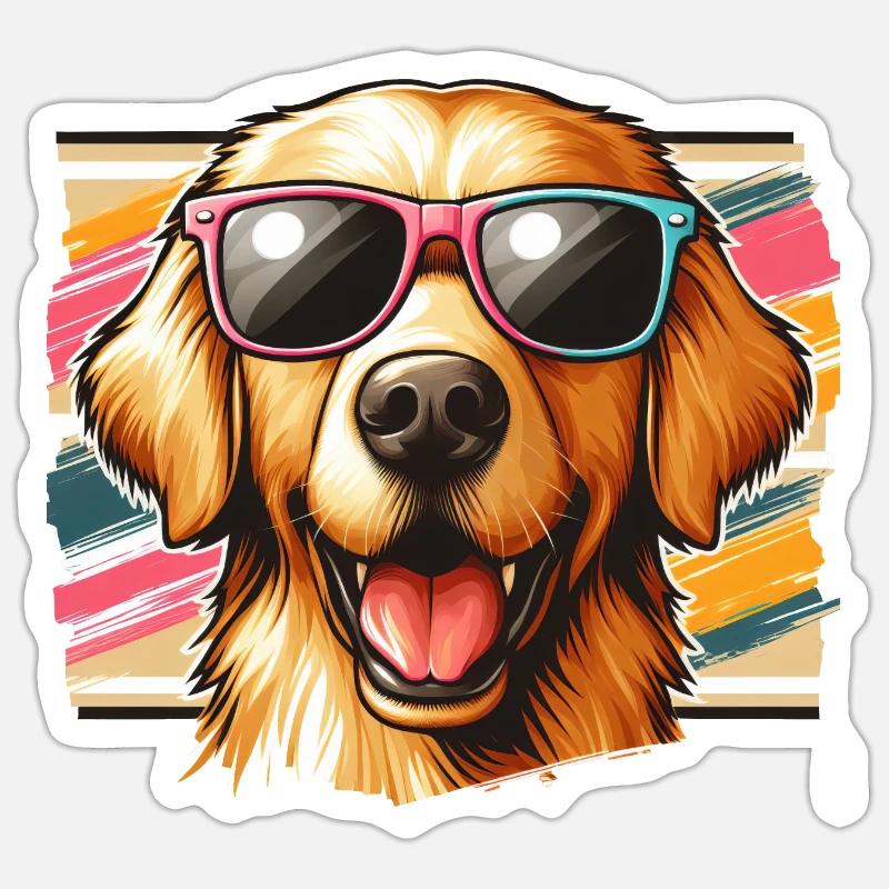 Golden Retriver The Model - Sticker size S (10 x 10 cm) - white matte