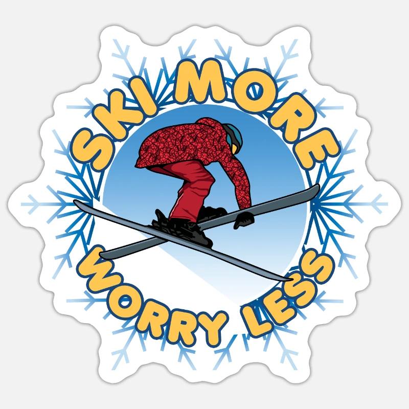 Plus de Ski - Sticker taille S (10 x 10 cm) - blanc mat