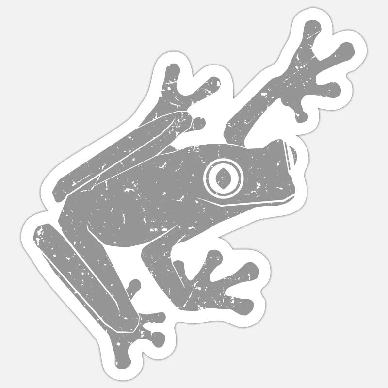 Grenouille - Sticker taille S (10 x 10 cm) - blanc mat