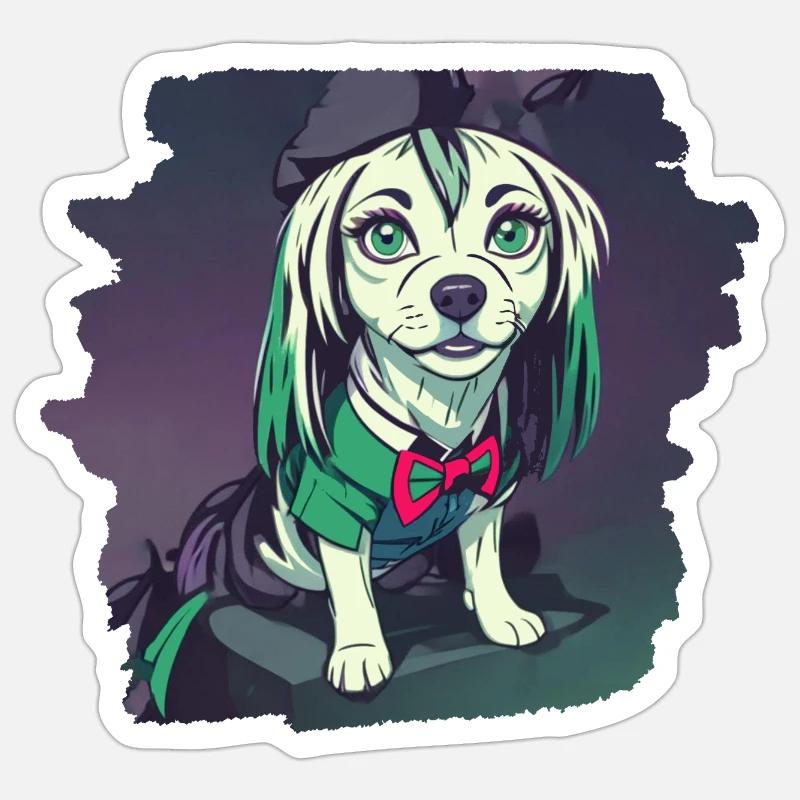 Welpe - Sticker Größe S (10 x 10 cm) - Mattweiß