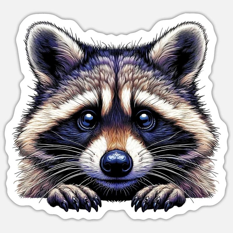 Procione - Sticker formato S (10 x 10 cm) - bianco opaco