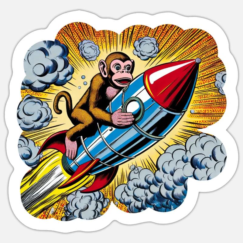 The flying ape Sticker Größe S (10 x 10 cm)