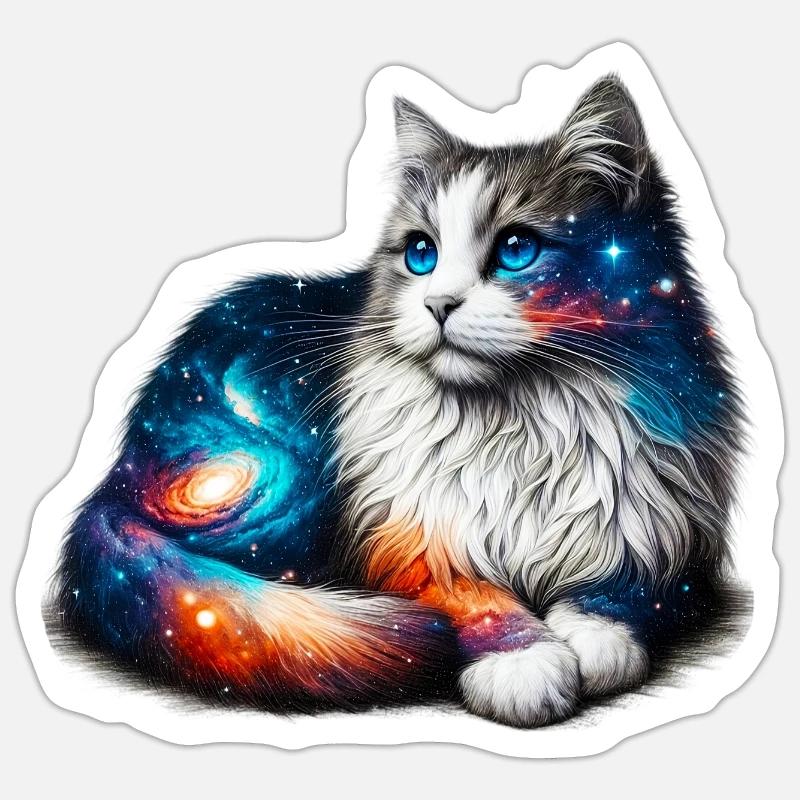 Cat - Sticker size S (10 x 10 cm) - white matte
