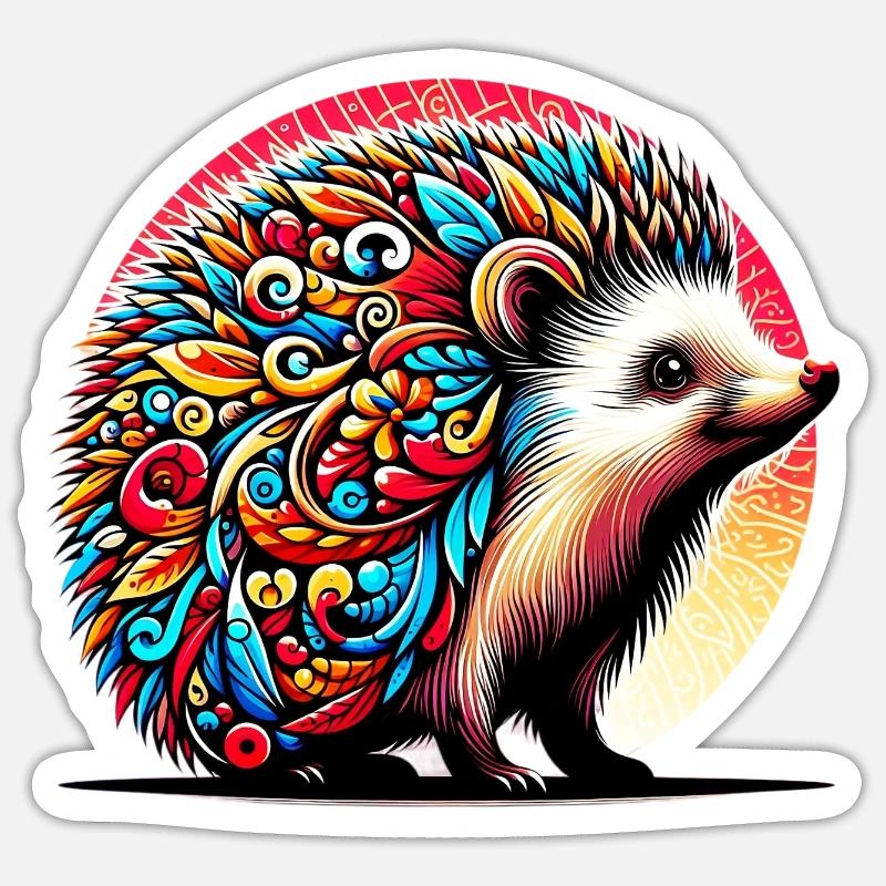 Igel - Sticker Größe S (10 x 10 cm) - Mattweiß