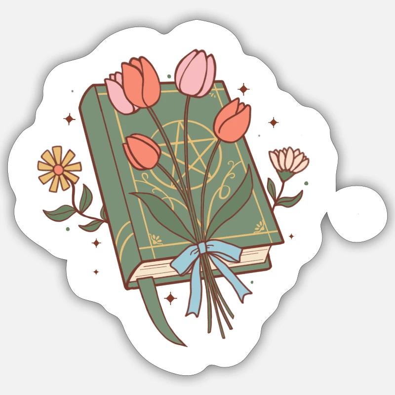 The magic book - Sticker size S (10 x 10 cm) - white matte