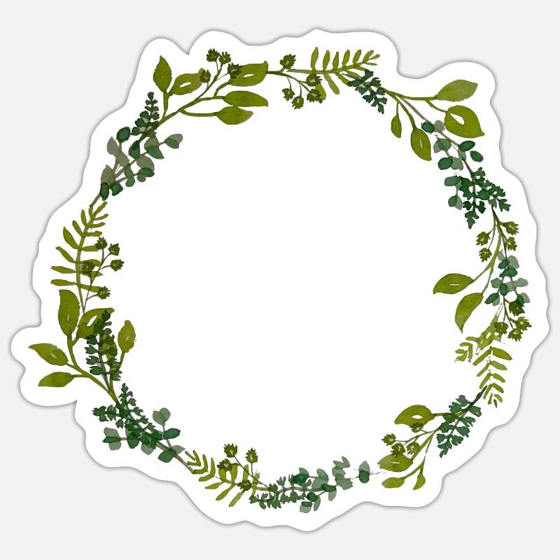 couronne de feuillage Sticker taille S (10 x 10 cm)