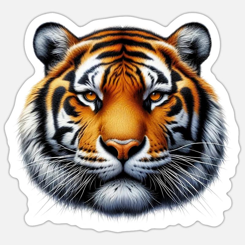 Tiger - Sticker Größe S (10 x 10 cm) - Mattweiß