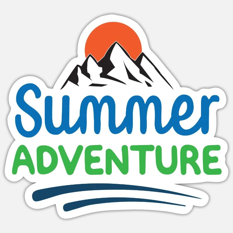 Aventure d’été - Sticker taille S (10 x 10 cm) - blanc mat