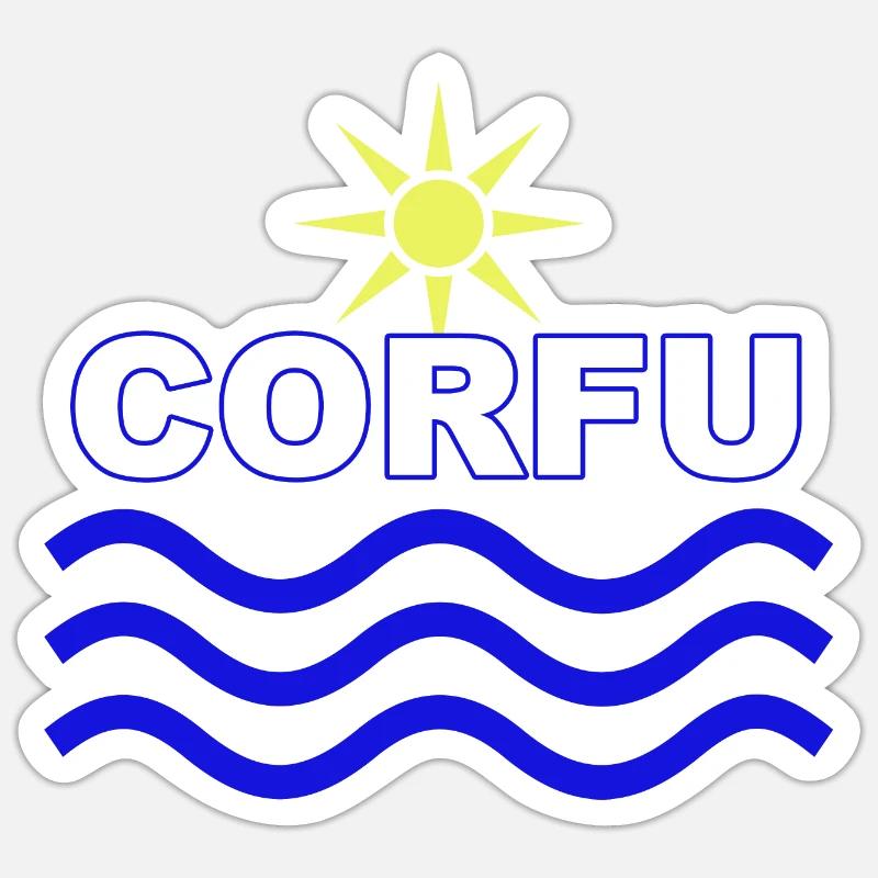 Corfu Sun Waves - Sticker size S (10 x 10 cm) - white matte