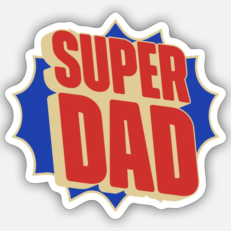 Super Papa - Sticker taille S (10 x 10 cm) - blanc mat