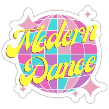 Buntes Modern Dance design für Kinder und Teenies - Sticker Größe S (10 x 10 cm) - Mattweiß - Vorne