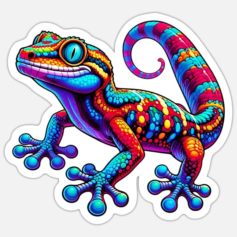 Gecko - Sticker Größe S (10 x 10 cm) - Mattweiß