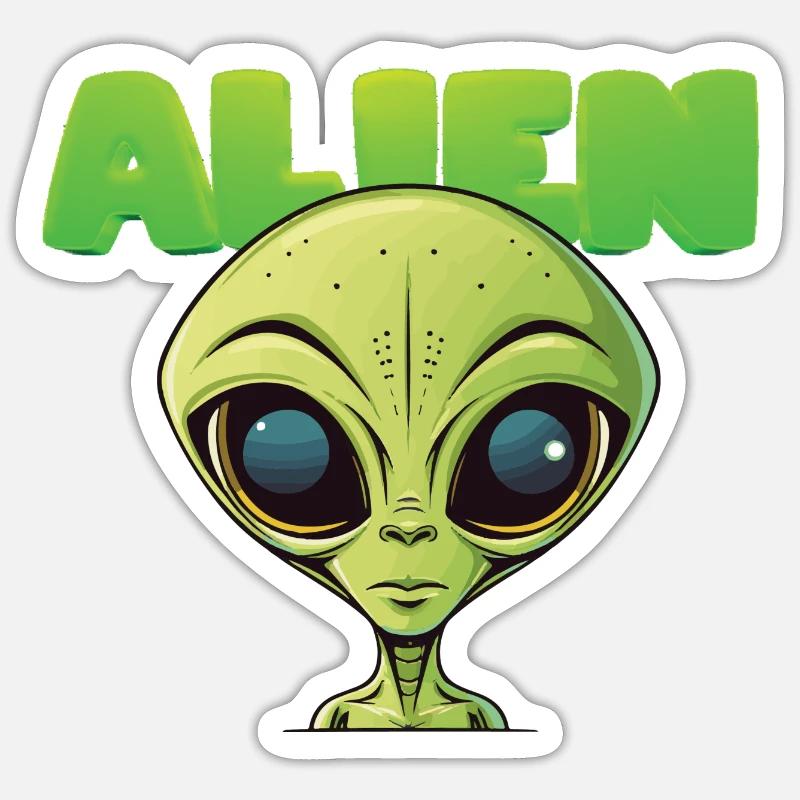 Alienkopf Sticker Größe S (10 x 10 cm)
