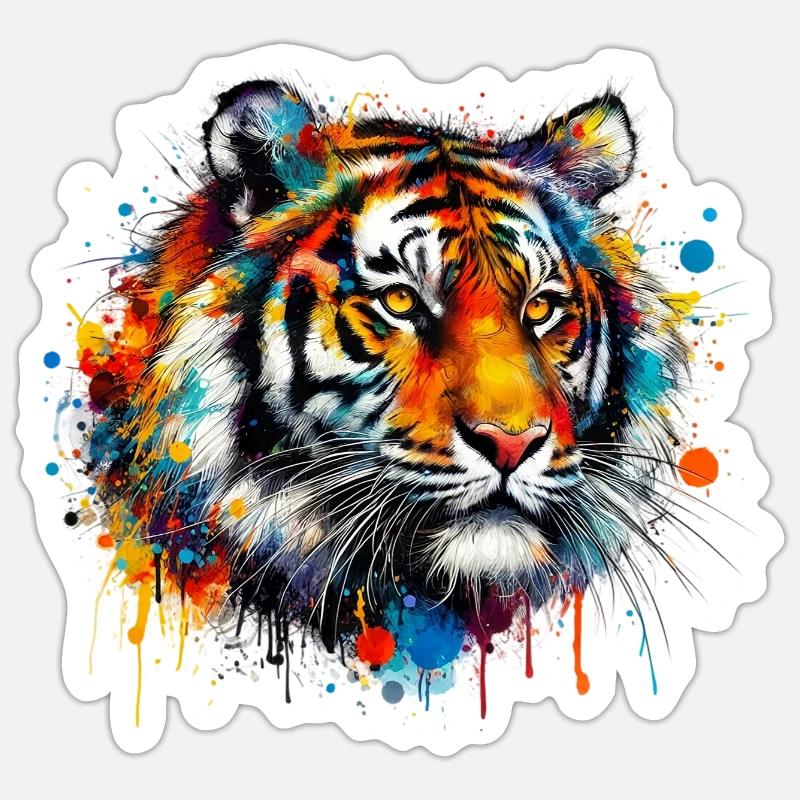 Tiger - Sticker size S (10 x 10 cm) - white matte