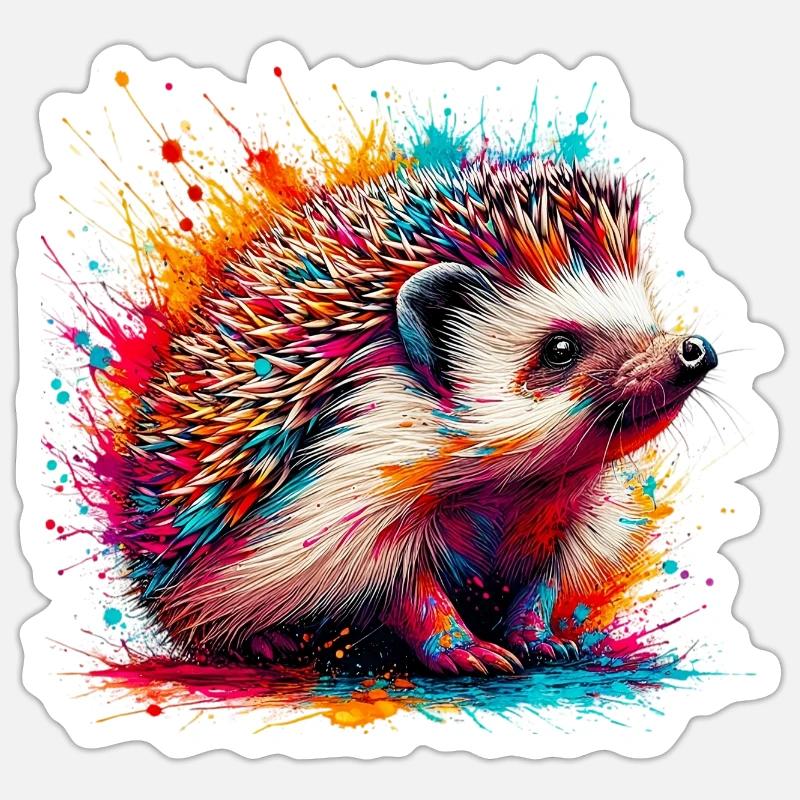 Igel - Sticker Größe S (10 x 10 cm) - Mattweiß