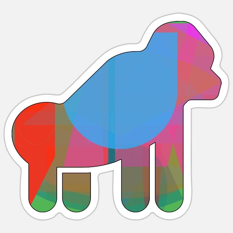 Gorilla - Sticker Größe S (10 x 10 cm) - Mattweiß