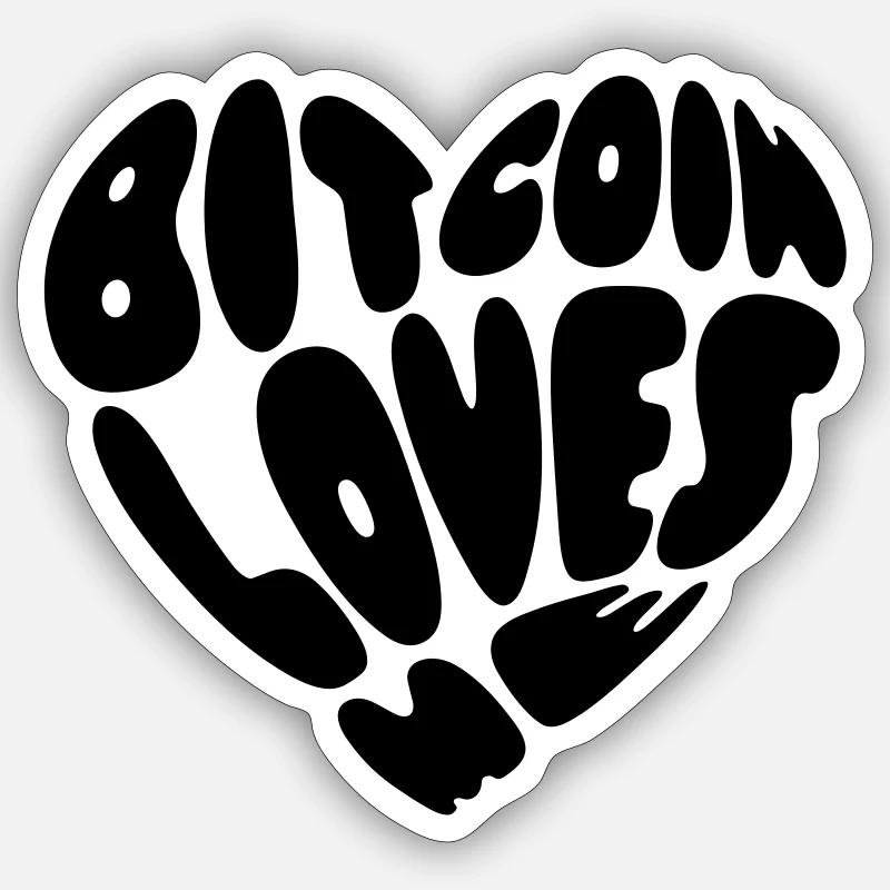 Bitcoin Loves Me Sticker size S (10 x 10 cm)