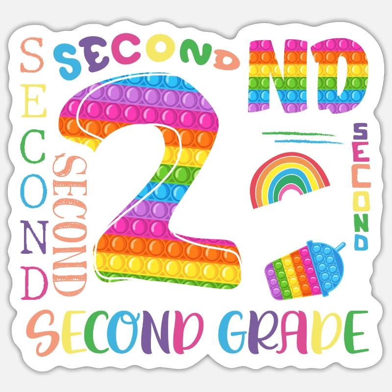 2. Klasse Pop It Schulkind Sticker Größe S (10 x 10 cm)