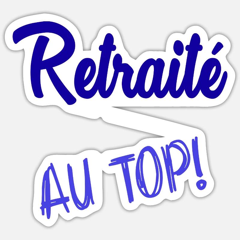 RETRAITE. RETRAITE. RETRAITEE - Sticker taille S (10 x 10 cm) - blanc mat