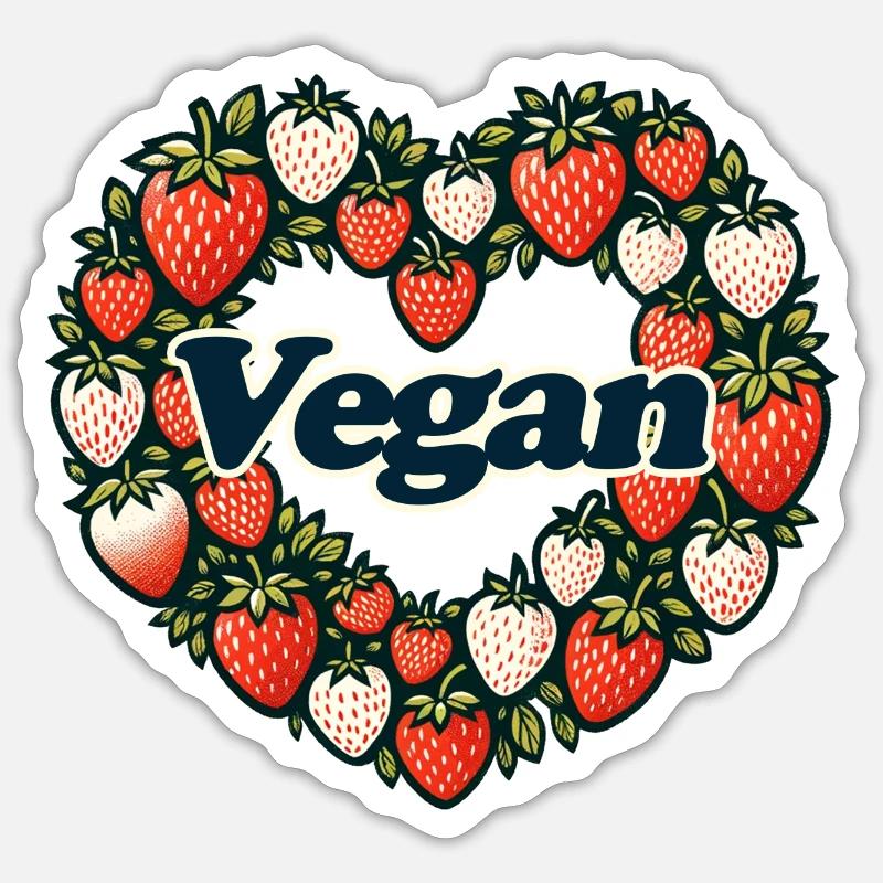 Végétalien - Sticker taille S (10 x 10 cm) - blanc mat