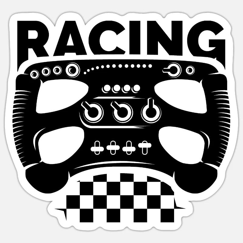 Volant de course Formula gaming Simulateur de course Sticker taille S (10 x 10 cm)