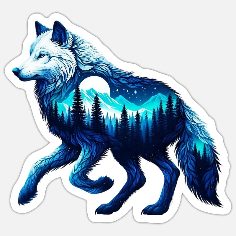 Wolf - Sticker size S (10 x 10 cm) - white matte