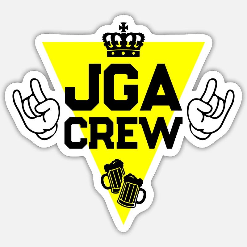 Junggesellenabschied Jga Crew Spruch - Sticker Größe S (10 x 10 cm) - Mattweiß