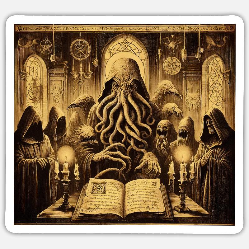 Necromancer Octopus - Sticker size S (10 x 10 cm) - white matte
