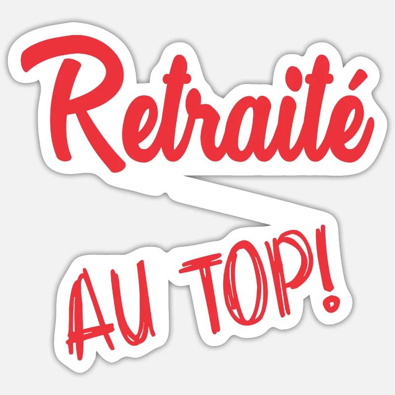 RETRAITE. RETRAITE. RETRAITEE - Sticker taille S (10 x 10 cm) - blanc mat