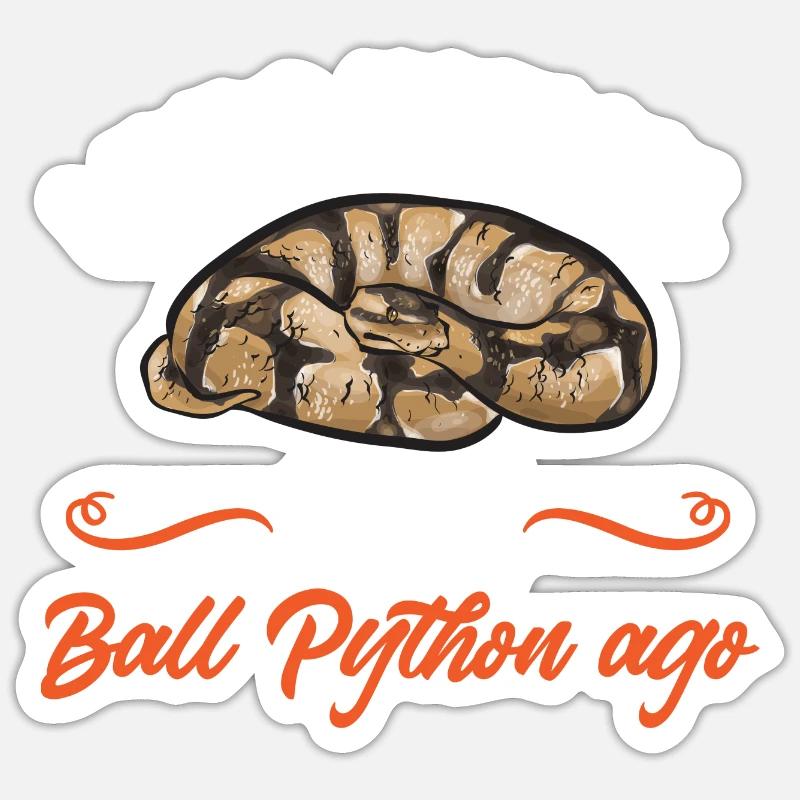 Ball Python Snake King Python - Sticker taille S (10 x 10 cm) - blanc mat