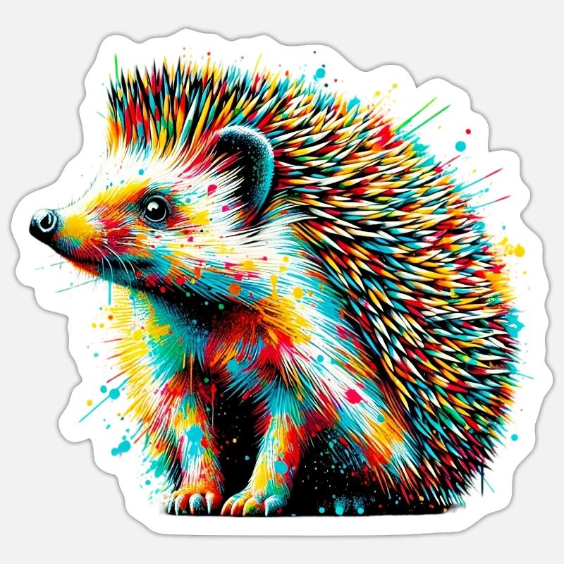 Igel - Sticker Größe S (10 x 10 cm) - Mattweiß