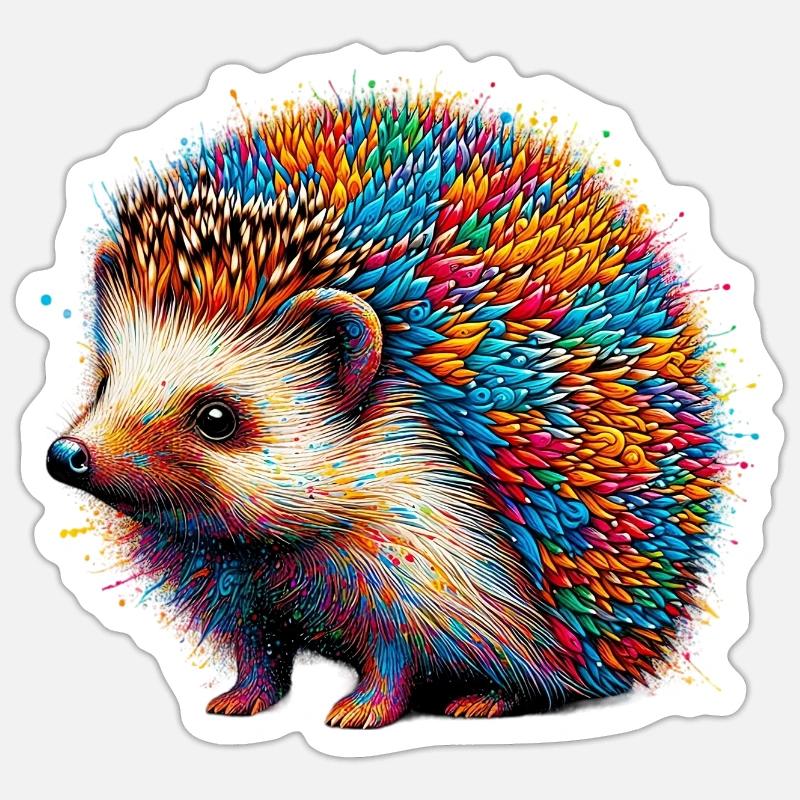 Hedgehog - Sticker size S (10 x 10 cm) - white matte
