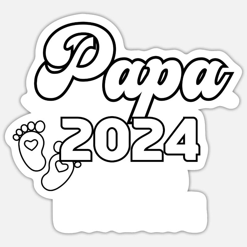 Papa 2024 Loading - Sticker Größe S (10 x 10 cm) - Mattweiß