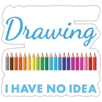 Drawer A Day Without Drawing - Sticker size S (10 x 10 cm) - white matte - Front
