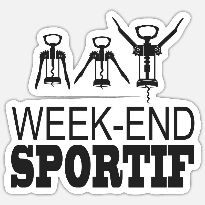 Sportwochenende - Sticker Größe S (10 x 10 cm) - Mattweiß