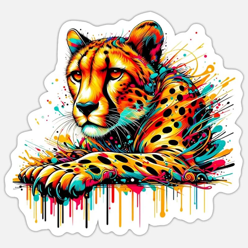 Cheetah - Sticker size S (10 x 10 cm) - white matte