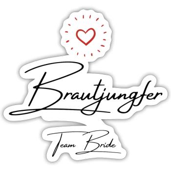 Team Bride Brautjungfer - Sticker Größe S (10 x 10 cm) - Mattweiß - Vorne