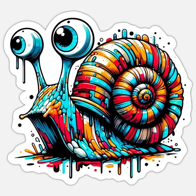 Escargot - Sticker taille S (10 x 10 cm) - blanc mat