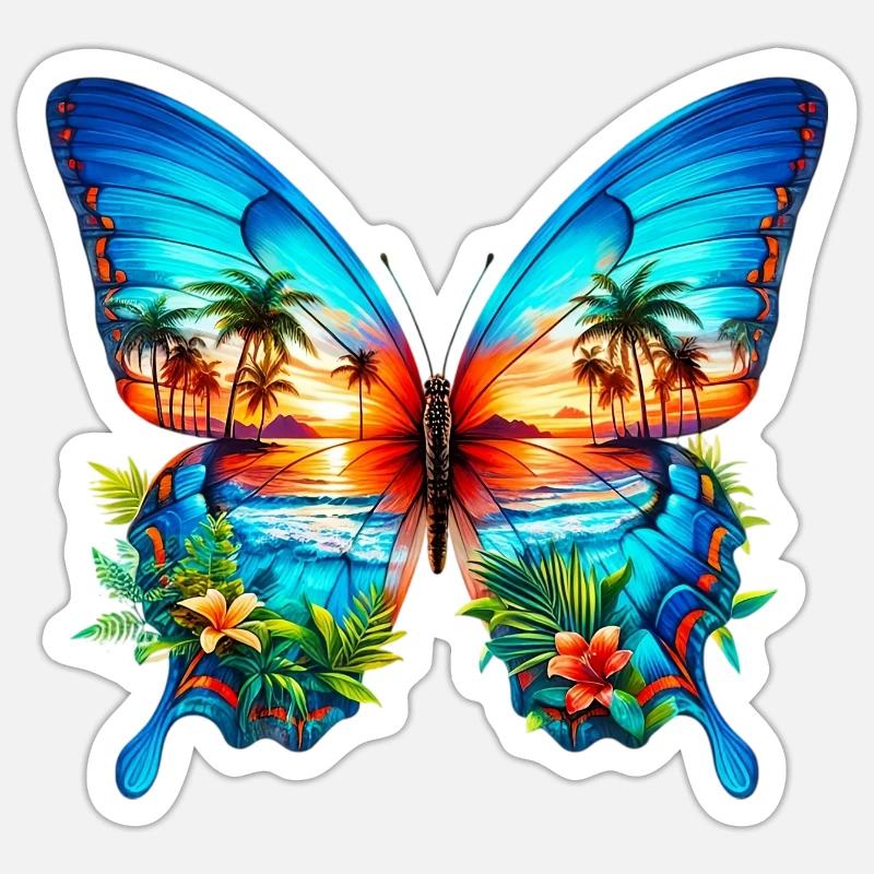Butterfly - Sticker size S (10 x 10 cm) - white matte
