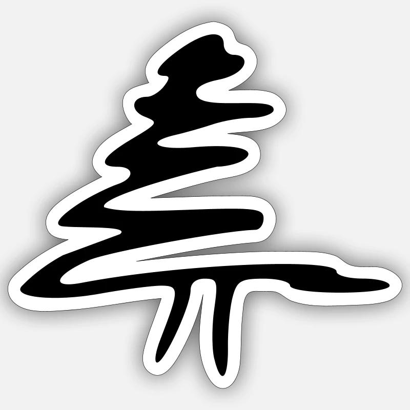 Arbre - Sticker taille S (10 x 10 cm) - blanc mat
