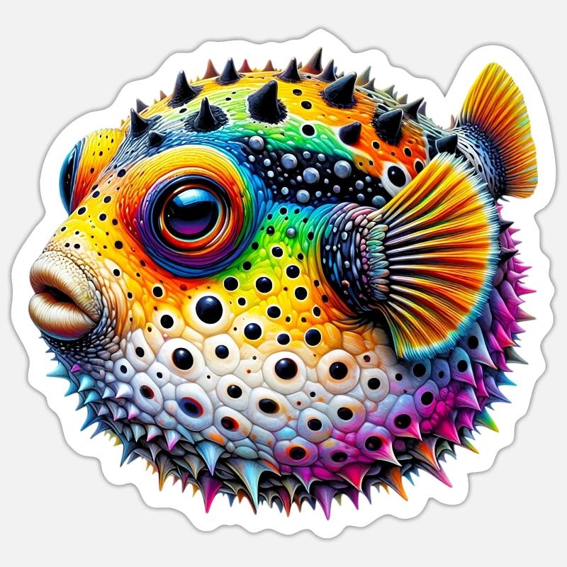 Kugelfisch Sticker Größe S (10 x 10 cm)