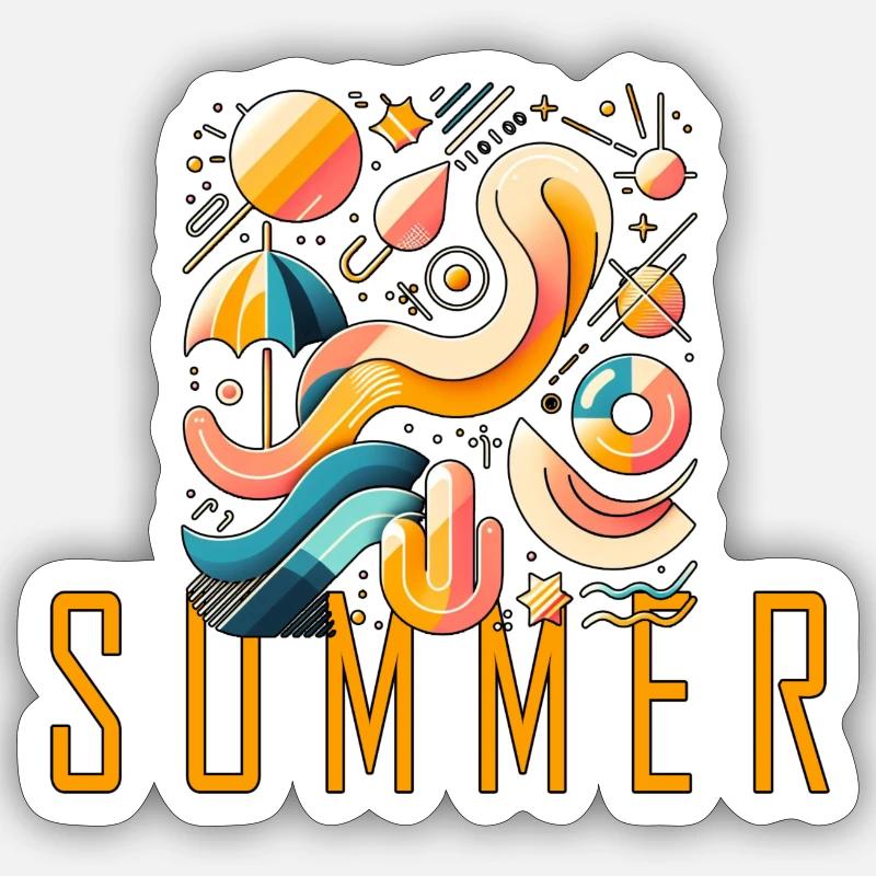 Été - Sticker taille S (10 x 10 cm) - blanc mat