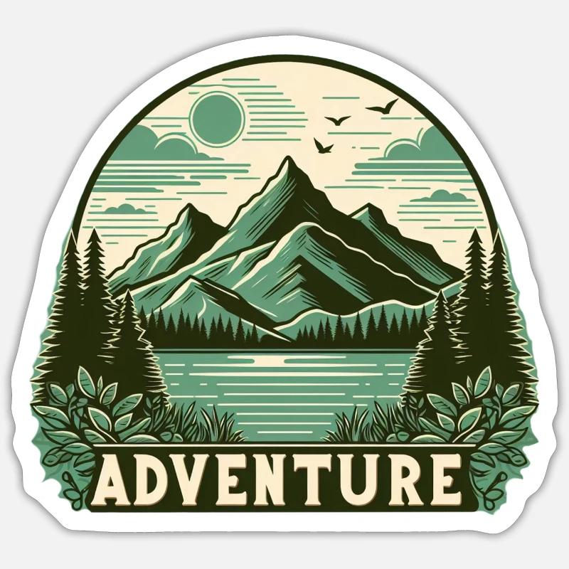 Adventure - Sticker size S (10 x 10 cm) - white matte